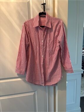 Etro Red and White Striped Casual Button-Down Shirt
